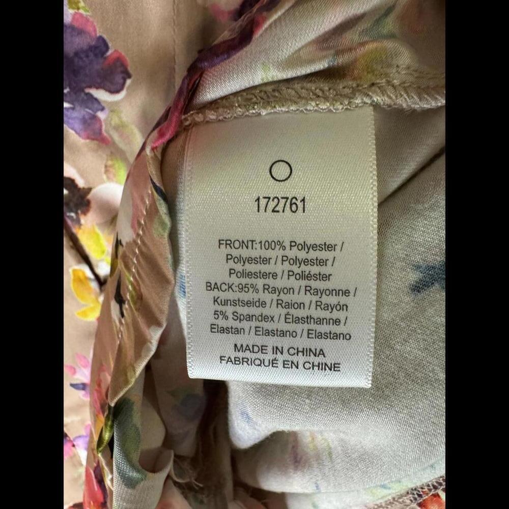Dolan Anthropologie Left Coast Beige Floral Pleated Ruffle Short Sleeve Blouse - Picture 4 of 7